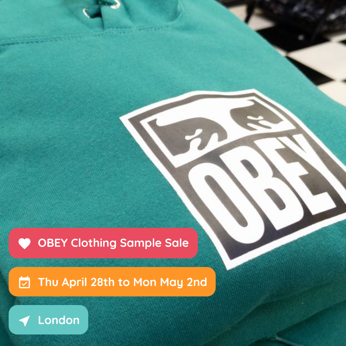 OBEY Clothing Sample Sale, London, April 2022