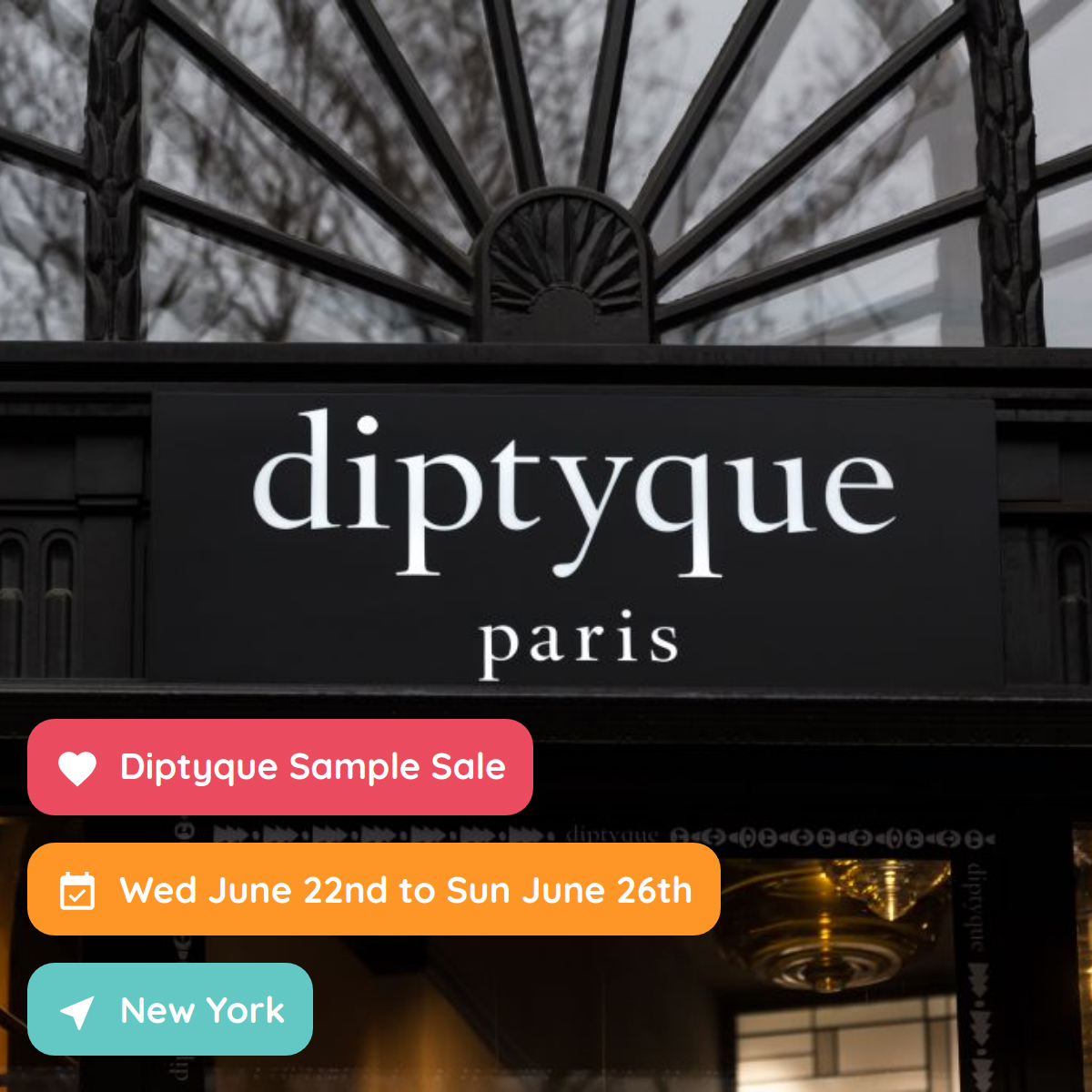 Diptyque Sample Sale, New York, June 2022