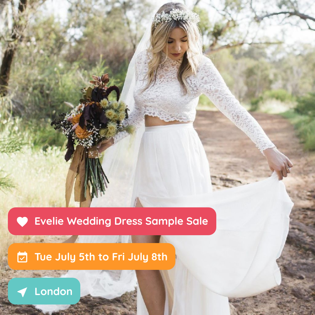 Evelie Wedding Dress Sample Sale, London, July 2022