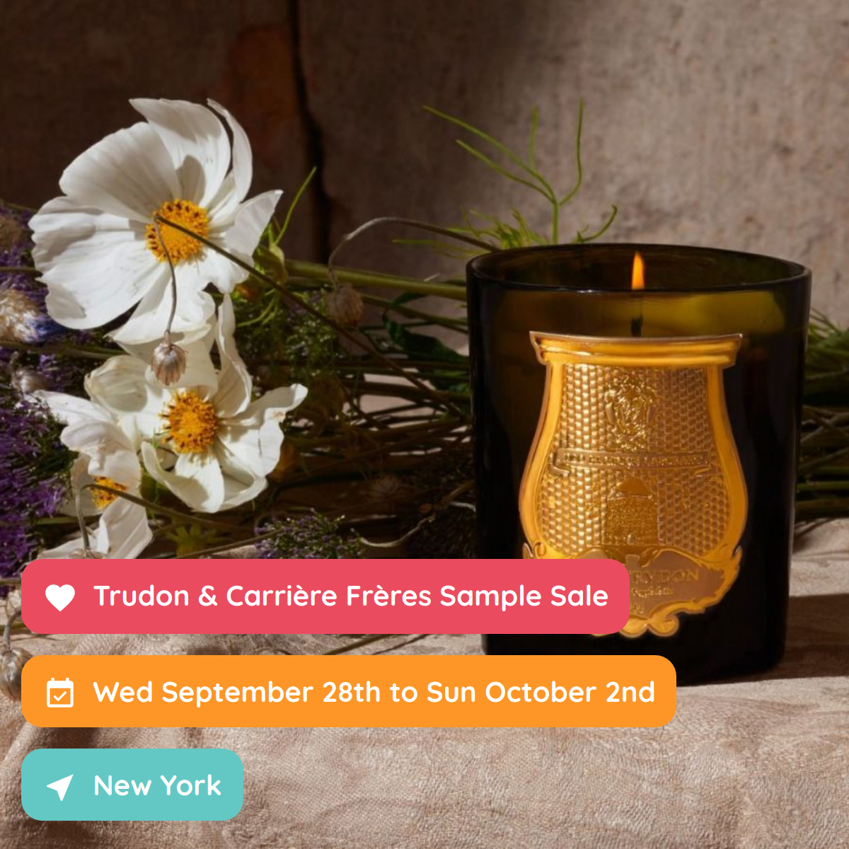 Trudon & Carrière Frères Sample Sale, New York, September 2022