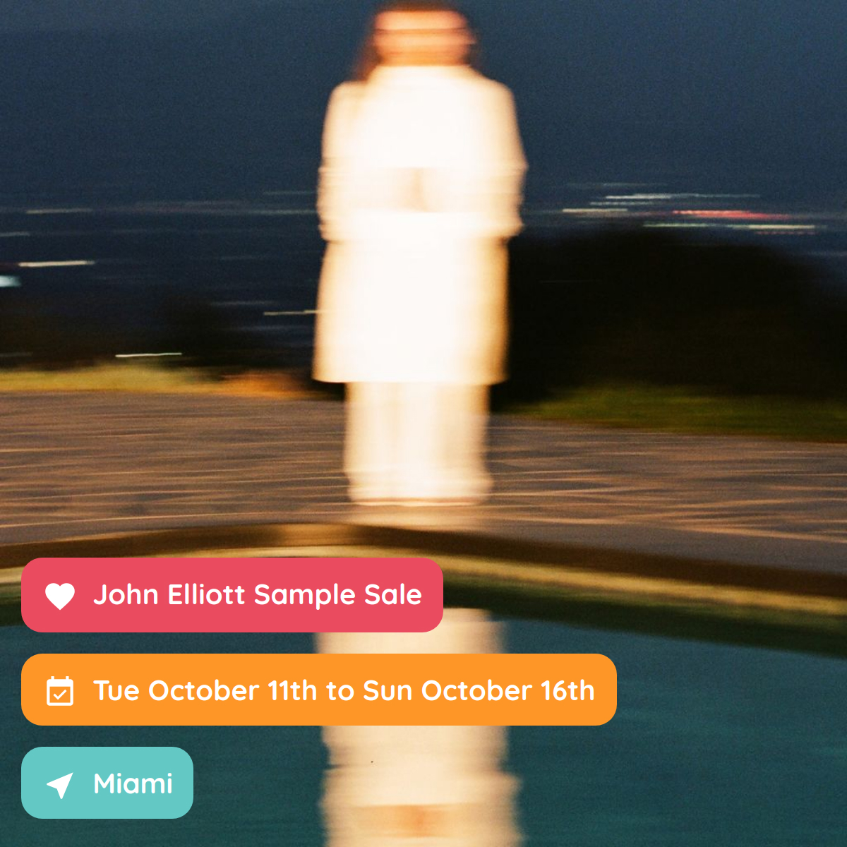 John Elliott Sample Sale, Miami, October 2022